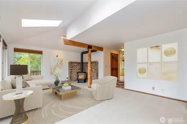 Front door has a small tile entry area for shoes, maybe you want a flat screen on this wall? Virtual staging