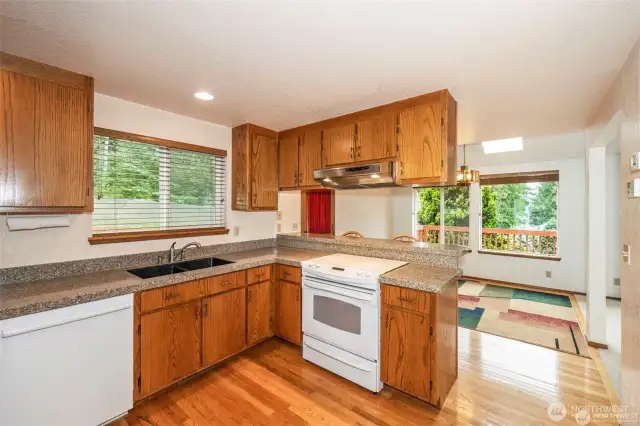 Even the kitchen area has views.