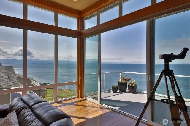 Large sliding doors for indoor/outdoor living.