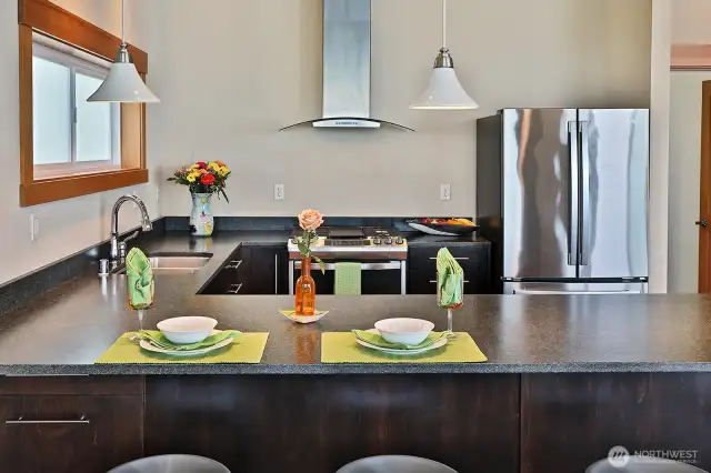 Stainless steel appliances.