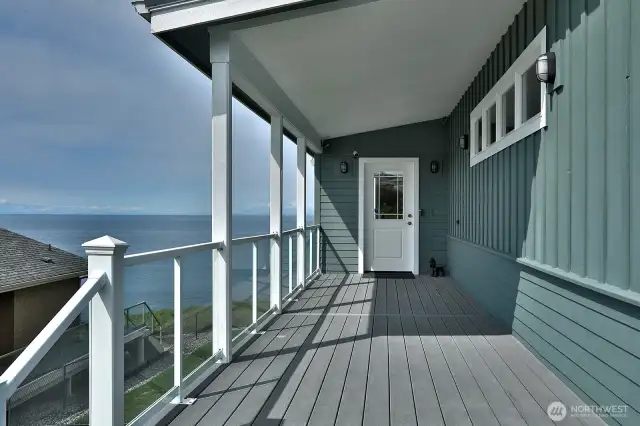 Covered deck entry.