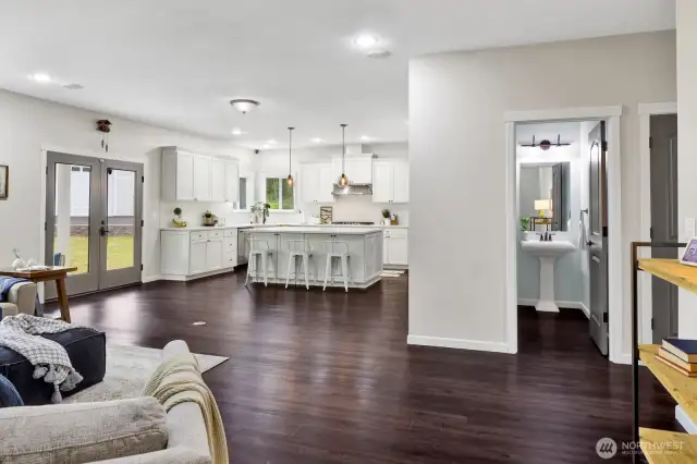Don't miss the half-bathroom next to the family room