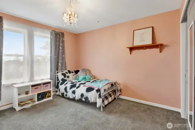Upstairs find 3 large bedrooms. Bedroom #1