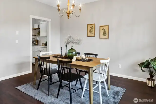 The formal dining room is large enough for entertaining everyone