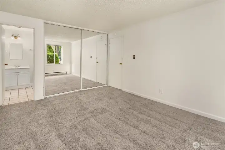 Primary bedroom off bath and large closet