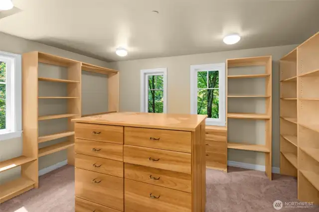 Generous walk in closet