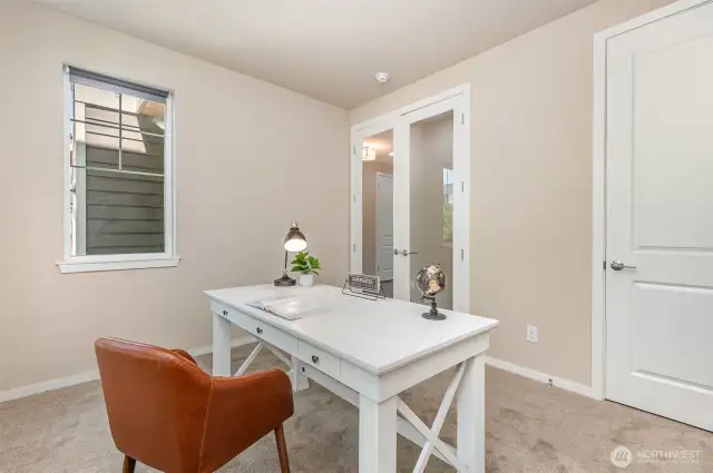 French doors and extra large closet