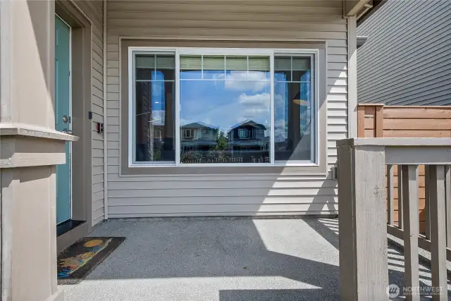 Your back porch overlooking fully fenced yard (faces 42nd Pl)