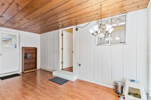 Breezeway into office or storage and side entrance of home.