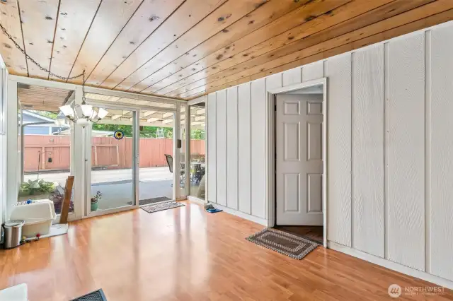 breezeway into patio and into bedroom and or studio