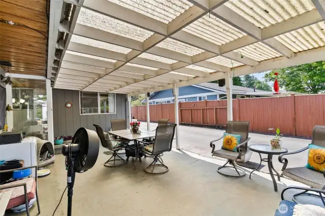 Covered patio area
