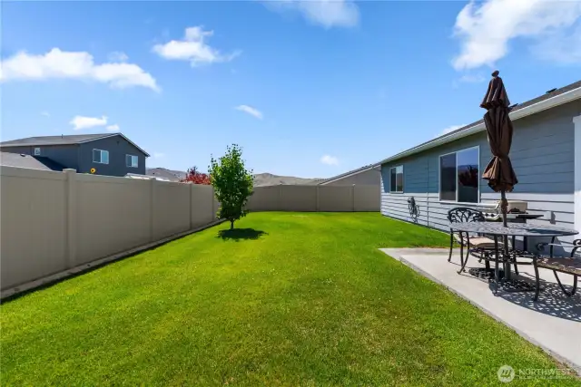 Fully fenced with mountain views.