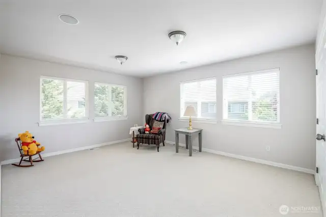 Sizeable bonus room or Bedroom #4 with walk-in closet and hidden door to access attic