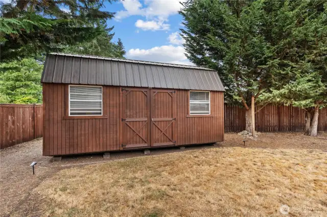 One of two custom sheds.