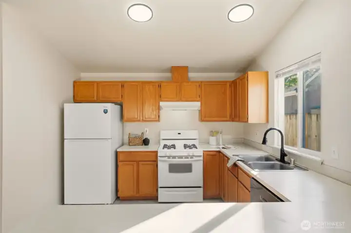 Gas range and a new fridge