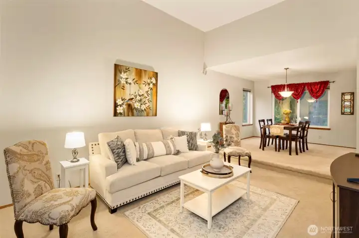 Another shot of the front living room and formal dining.