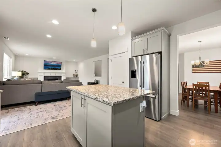 Looking towards the great room area and also the dining room.