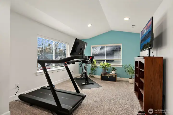 This is the upstairs bonus room.  Mt. Rainier views from this window as well.  Such a great space for anything you need it for!