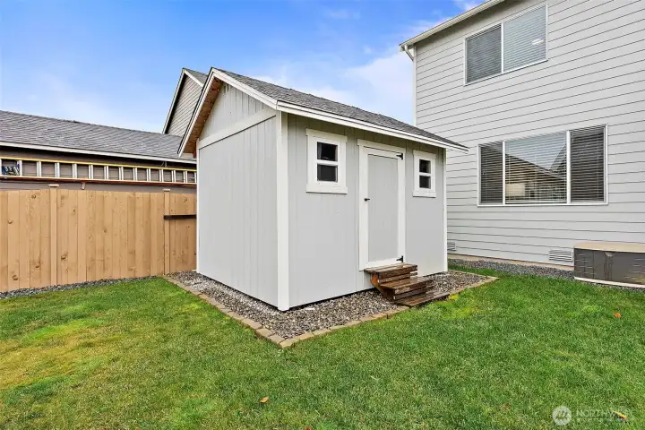 Shed stays with the home.