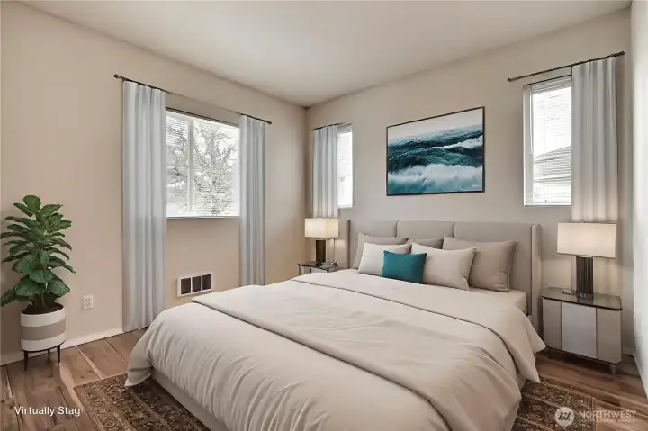 Primary Bedroom with virtual staging.