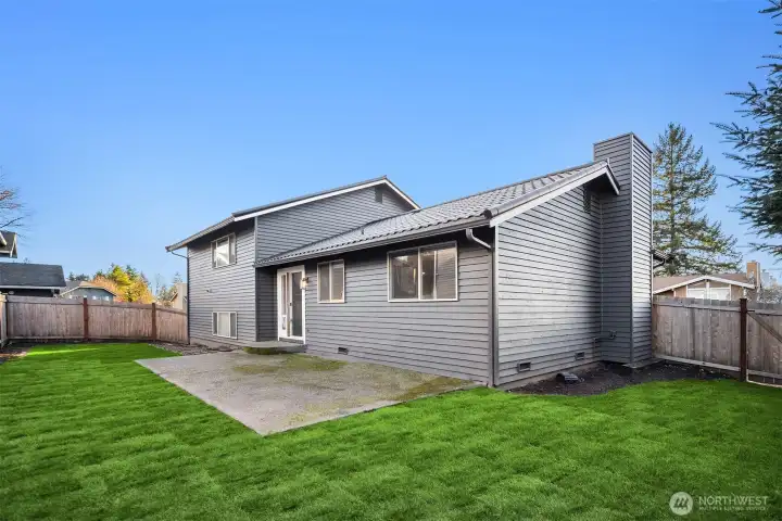 Spacious back patio.