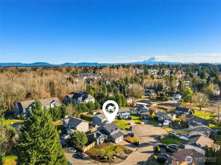 Aerial view of home facing East.