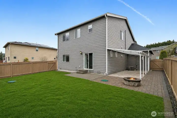 Fully fenced backyard.