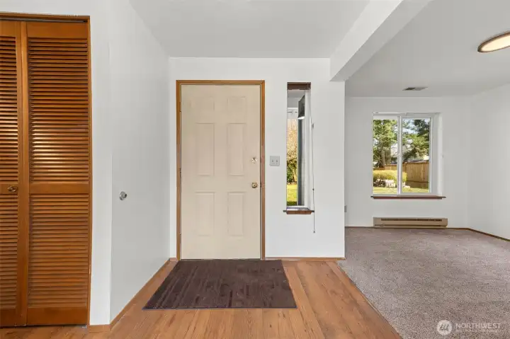 Office space to right of photo, can easily put a wall or hang a barn style door to create another bedroom or private office.