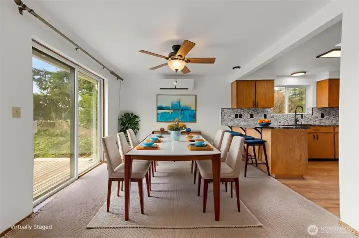 Dining room, virtually staged