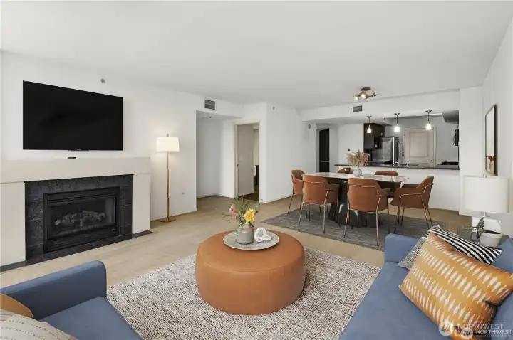 Living room. Virtually staged.