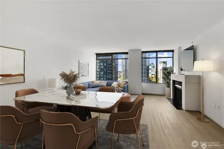 Dining Area. Virtually staged.