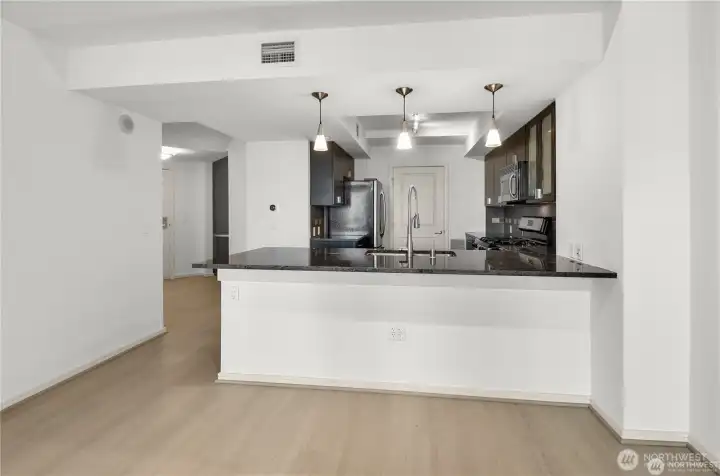 The open design allows seamless flow into the living space.