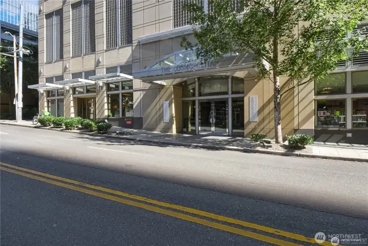 Entry to an 8-level garage.