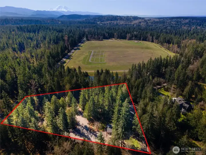 Beautiful aerial perspective showcasing both privacy and surrounding landscape