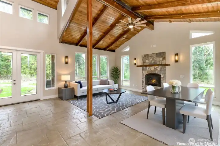 Walls of windows let in plenty of natural light