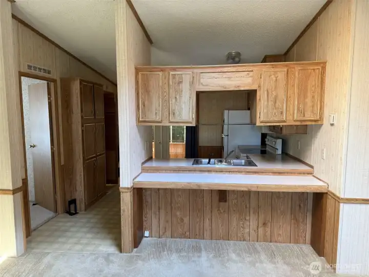 Pass-thru from living room to kitchen Pass-thru from living room to kitchen