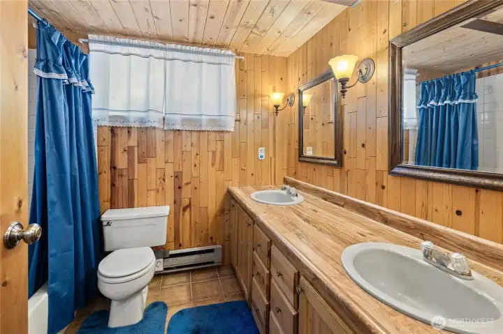 Main floor- large full bath with double sinks & great counterspace