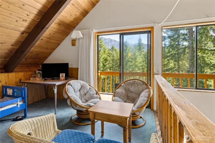 Loft has a private balcony
