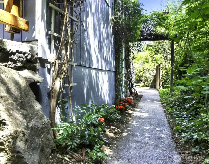 Sidewalk leading to front door. Sidewalk leading to front door.