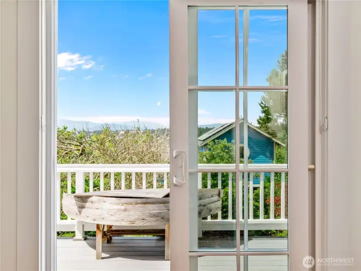 Deck entrance off dining room.