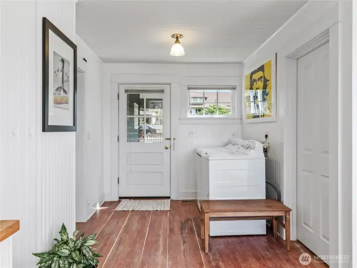 Utility room and side entrance.