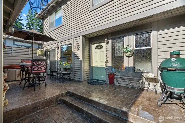 Enjoy a hot tub in winter months on this private freshly sealed patio Enjoy a hot tub in winter months on this private freshly sealed patio