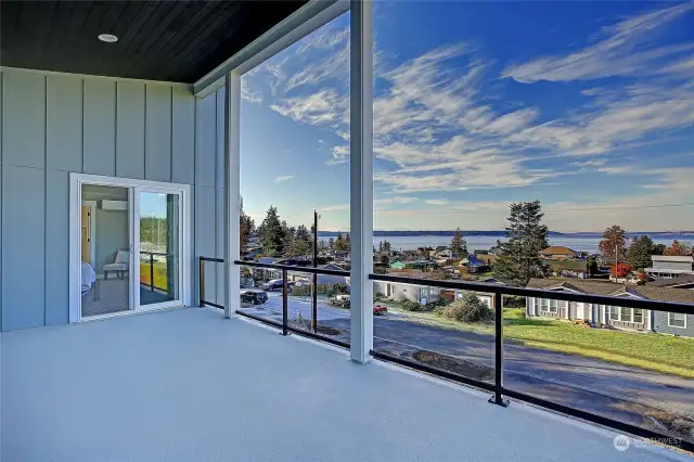 Primary Suite Deck Overlooking Saratoga Passage, Third Level