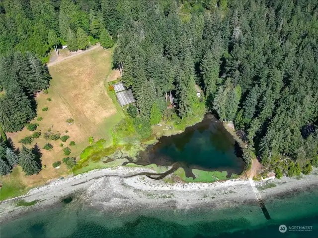 Amazing no bank waterfront. Common open area to the top left. Boat launch to the right. Lagoon not included.