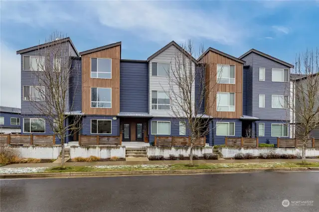 A view of the townhome building