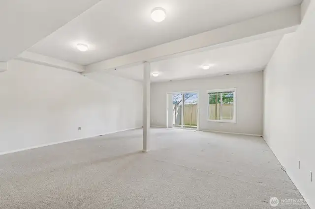 Basement bedroom/bonus room High ceiling closet and 631 sqft.