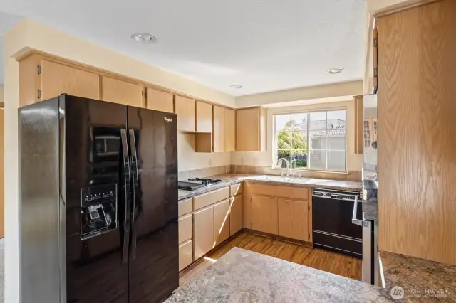 Kitchen with ample amount of counterspace.