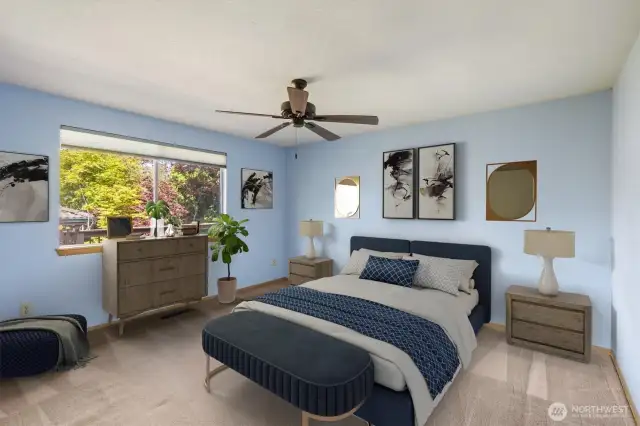 Primary Bedroom Virtually staged