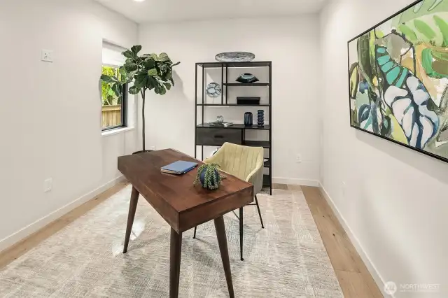 Second bedroom/office on second floor with primary bedroom