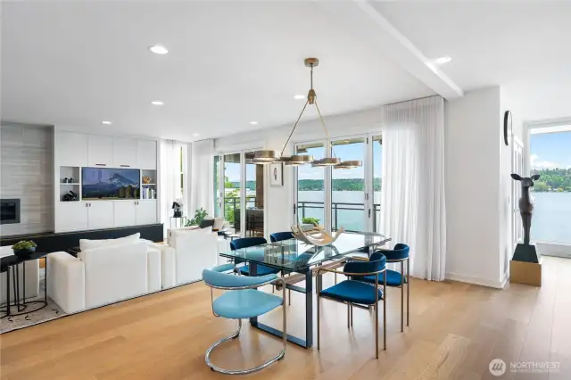 Dining and adjacent living areas.
